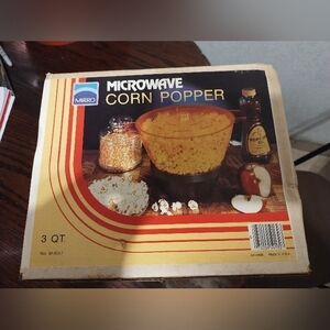 NOS Vintage MIRRO Microwave Corn Popcorn Popper 3 Qt